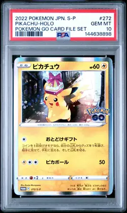 2022 POKEMON JPN S PROMO POKEMON GO CARD FILE SET #272 PIKACHU-HOLO PSA 10 - Image 1