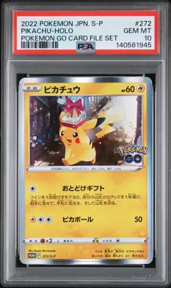 2022 POKEMON JAPANESE S PROMO POKEMON GO CARD FILE SET #272 PIKACHU-HOLO PSA 10 - Image 1