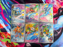 Lot Of 6x Pokemon First Partner IR Promo Cards - Chimchar Turtwig Piplup Rowlet - Image 1