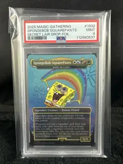 2025 SpongeBob Secret Lair Rainbow Foil Edition Legends of Bikini Bottom Psa 9 - Image 1