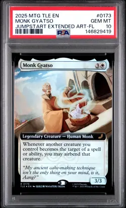 2025 MTG AVATAR: THE LAST AIRBENDER EXTENDED ART-FOIL #0173 MONK GYATSO PSA 10 - Image 1