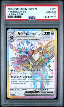 2024 POKEMON SSP EN-SURGING SPARKS ULTRA RARE #223 HYDREIGON EX PSA 10 - Image 1
