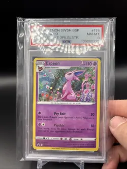 Pokemon Espeon SWSH174 Holo Black Star Promo PSA 8 with Swirl - Image 3