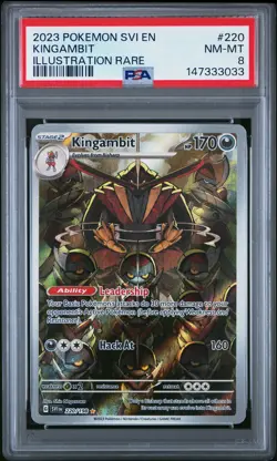 2023 POKEMON SVI EN-SCARLET & VIOLET ILLUSTRATION RARE #220 KINGAMBIT PSA 8 - Image 1