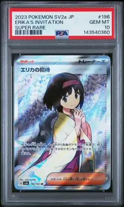 2023 POKEMON JAPANESE SV2A-POKEMON 151 SUPER RARE #196 ERIKA'S INVITATION PSA 10 - Image 1