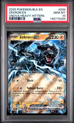 2025 POKEMON BLK UNOVA HEAVY HITTERS PREMIUM COLLECTION ZEKROM EX PSA 10 - Image 1