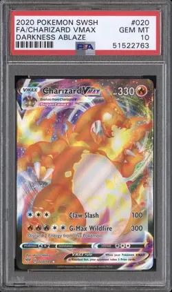 2016 pokemon FA Charizard VMax #020 Darkness Ablaze - PSA 10 Gem Mint (2763) - Image 1