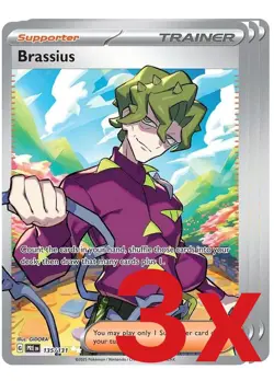 3x Brassius SV: Prismatic Evolutions 135/131 Ultra Rare Holofoil Pokemon TCG NM - Image 1