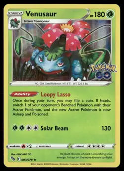 Venusaur Holofoil Holo Rare Pokemon GO 003/078 NM - Image 1