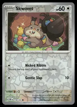 Skwovet SV03: Obsidian Flames 178/197 Common Reverse Holofoil Pokemon TCG NM - Image 1