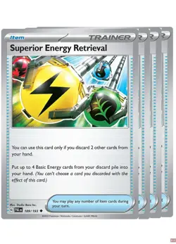 4x Superior Energy Retrieval SV02: Paldea Evolved 189/193 Normal Pokemon TCG NM - Image 1