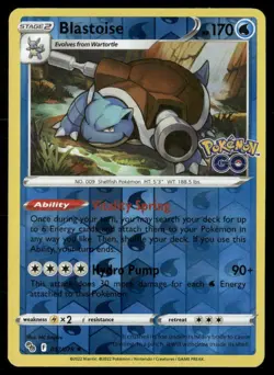 Blastoise Reverse Holofoil Holo Rare Pokemon GO 017/078 NM - Image 1