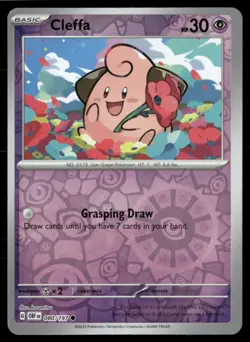 Cleffa SV03: Obsidian Flames 080/197 Common Reverse Holo Pokemon TCG NM - Image 1