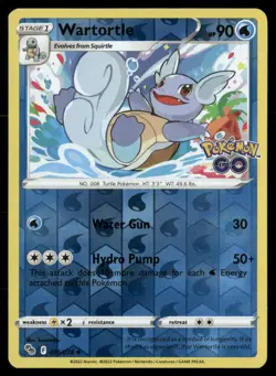 Wartortle Reverse Holofoil Uncommon Pokemon GO 016/078 NM - Image 1