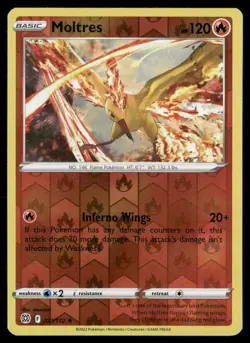 Moltres SWSH09: Brilliant Stars 021/172 Rare Reverse Holofoil Pokemon TCG NM - Image 1