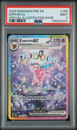 2025 POKEMON PRISMATIC EVOLUTIONS SPECIAL ILLUSTRATION RARE ESPEON EX PSA 9 - Image 1