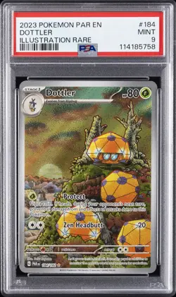 2023 POKEMON PAR EN-PARADOX RIFT ILLUSTRATION RARE #184 DOTTLER PSA 9 - Image 1