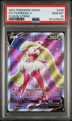 2021 POKEMON SWORD & SHIELD FUSION STRIKE #246 FULL ART/TSAREENA V PSA 10 - Image 1