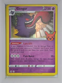 Pokemon TCG Gengar 057/198 2022 Trick or Trade BOOster Stamped Promo NM - Image 1