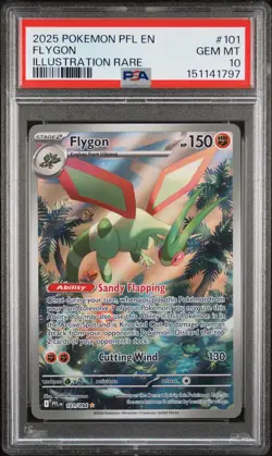 2025 POKEMON PFL EN-PHANTASMAL FLAMES ILLUSTRATION RARE #101 FLYGON PSA 10 - Image 1