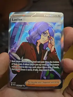Pokemon TCG Lucian Trainer Full Art Ultra Rare Twilight Masquerade 208/167 - Image 1
