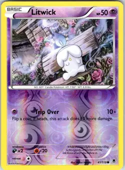 LITWICK 41/119 PHANTOM FORCES POKEMON REVERSE HOLO MP - Image 1