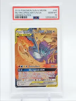 MOLTRES & ZAPDOS & ARTICUNO GX 2019 POKEMON S & M ULTRA RARE PSA 10 Q0465 - Image 1