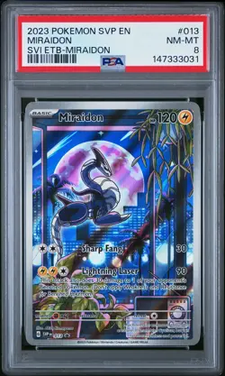 2023 POKEMON SVP EN-SV BLACK STAR PROMO #013 MIRAIDON PSA 8 - Image 1