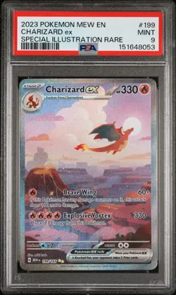 2023 POKEMON MEW EN-151 SPECIAL ILLUSTRATION RARE #199 CHARIZARD EX PSA 9 - Image 1