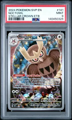 2024 POKEMON SVP EN-SV BLACK STAR PROMO #141 NOCTOWL PSA 9 - Image 1