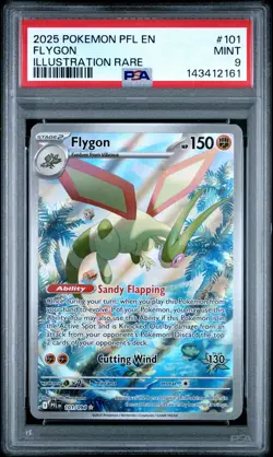 2025 POKEMON PFL EN-PHANTASMAL FLAMES ILLUSTRATION RARE #101 FLYGON PSA 9 - Image 1