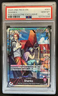 2025 One Piece PSA Magazine Exclusive Shanks #OP09-001 PSA 10 GEM MINT - Image 1