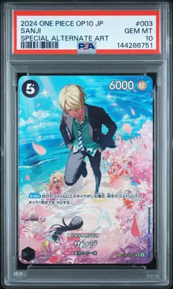 2024 ONE PIECE JAPANESE OP10-ROYAL BLOOD SPECIAL ALTERNATE ART #003 SANJI PSA 10 - Image 1