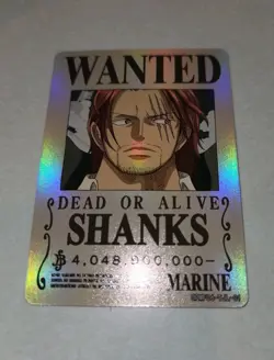 🔥One Piece SHANKS Holofoil Wanted Poster Trading Card OPMF06-TJL-01🔥 - Image 1