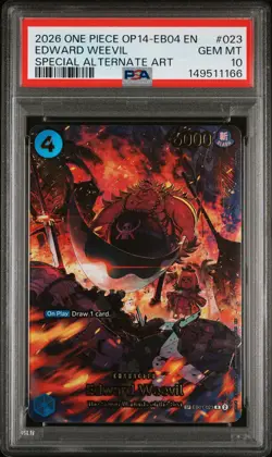 2026 ONE PIECE THE AZURE SEA'S SEVEN SPECIAL ALT ART #023 EDWARD WEEVIL PSA 10 - Image 1