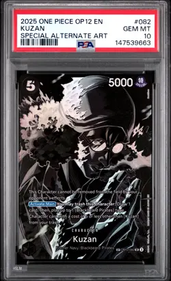 2025 ONE PIECE OP12-LEGACY OF THE MASTER SPECIAL ALTERNATE ART #082 KUZAN PSA 10 - Image 1