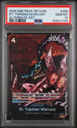 2025 ONE PIECE OP13-CARRYING ON HIS WILL ALTERNATE ART ST. TOPMAN WARCURY PSA 10 - Image 1