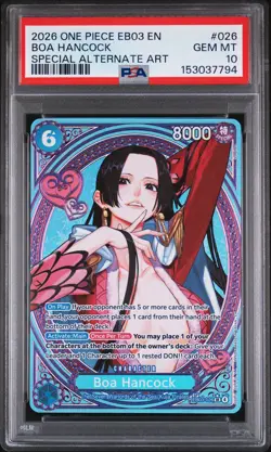 2026 ONE PIECE EB03-HEROINES EDITION SPECIAL ALTERNATE ART BOA HANCOCK PSA 10 - Image 1