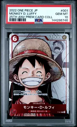 2022 ONE PIECE JPN 25TH ANNIVERSARY PREMIUM COLLECTION MONKEY D. LUFFY PSA 10 - Image 1