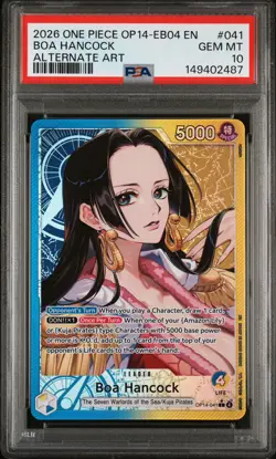 2026 ONE PIECE OP14-EB04-THE AZURE SEA'S SEVEN ALTERNATE ART BOA HANCOCK PSA 10 - Image 1