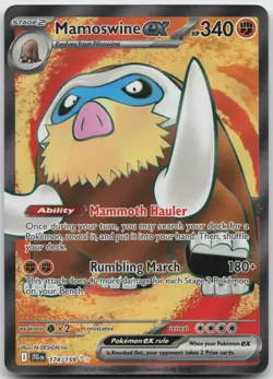 MAMOSWINE EX 174/159 ULTRA RARE JOURNEY TOGETHER POKEMON HOLO NM - Image 1