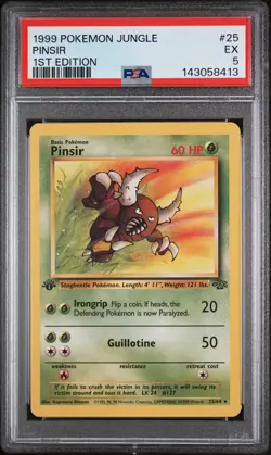 1999 POKEMON JUNGLE 1ST EDITION #25 PINSIR PSA 5 - Image 1