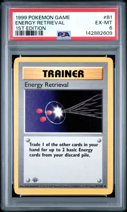 1999 POKEMON BASE SET 1ST EDITION #81 ENERGY RETRIEVAL PSA 6 - Image 1