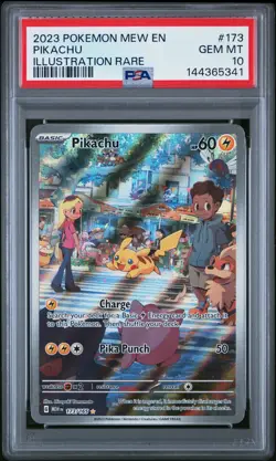 2023 POKEMON MEW EN-151 ILLUSTRATION RARE #173 PIKACHU PSA 10 - Image 1