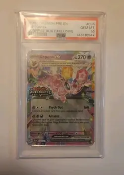 2025 POKEMON PRE EN-PRISMATIC EVOLUTIONS SURPRISE BOX EXCLUSIVE ESPEON EX PSA 10 - Image 1