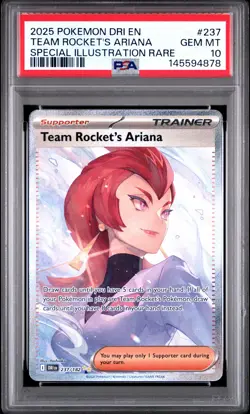 2025 POKEMON DRI SPECIAL ILLUSTRATION RARE #237 TEAM ROCKET'S ARIANA PSA 10 - Image 1