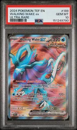 2024 POKEMON TEF EN-TEMPORAL FORCES ULTRA RARE #189 WALKING WAKE EX PSA 10 - Image 1