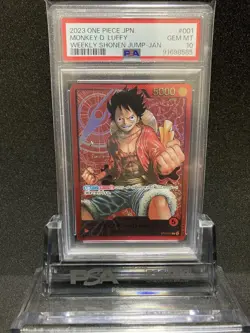 PSA 10 Monkey D. Luffy Shonen Jump Pro One Piece Card Orig. One Owner Submission - Image 1