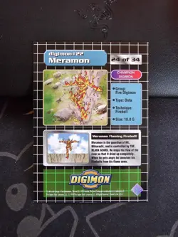 Digimon Trading Card Animated Series 1 Meramon 24 of 34 Series 1 - Image 2