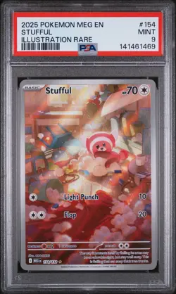 2025 POKEMON MEG EN-MEGA EVOLUTION ILLUSTRATION RARE #154 STUFFUL PSA 9 - Image 1